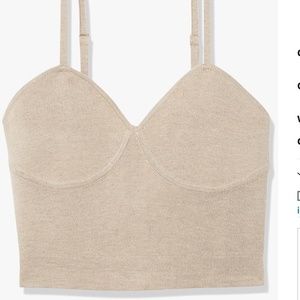 The Drop Women's Catalina Sweater Bralette Top, Heather Sand, L